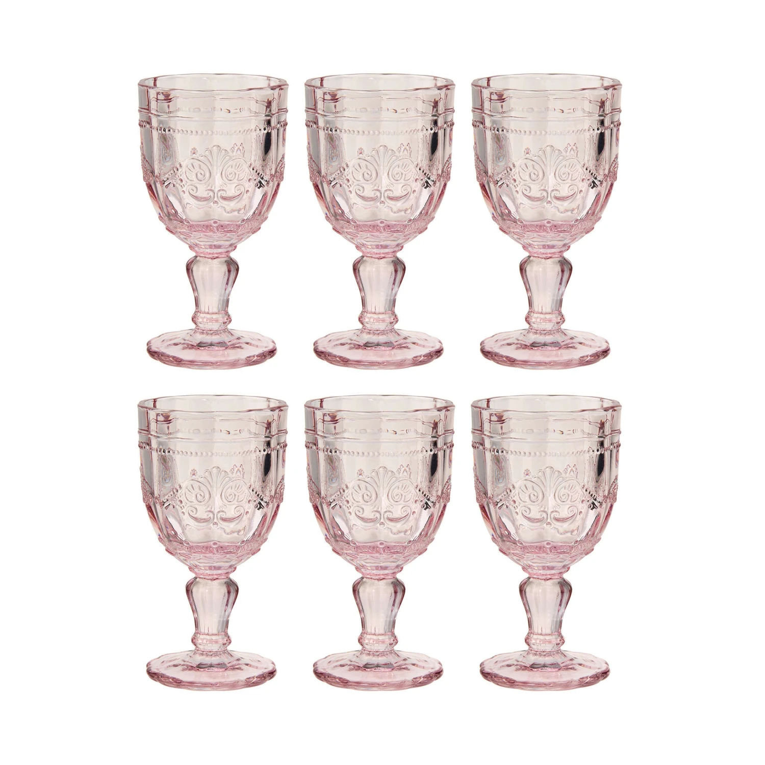 6x Weingläser 230ml VICTORIAN in Rosa 6x Weingläser 230ml VICTORIAN In Rosa -Butlers butlers 6x weinglaser 230ml victorian in rosa