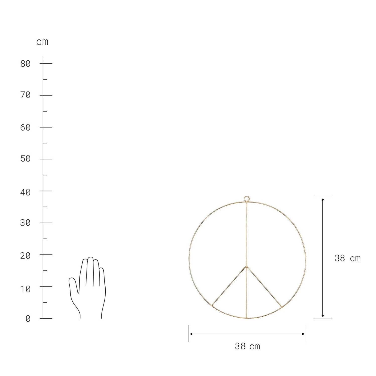 Deko Ring Ø38cm PEACE in Gold Deko Ring Ø38cm PEACE In Gold -Butlers butlers deko ring o38cm peace in gold 1