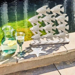 Fischschwarm Höhe 40cm SILVER NATURE In Silber 4 Fischschwarm Höhe 40cm SILVER NATURE In Silber -Butlers butlers fischschwarm hohe 40cm silver nature in silber 2