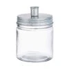 Glas Mit Kerzenhalter Höhe 15cm CANDLE JAR In Silber