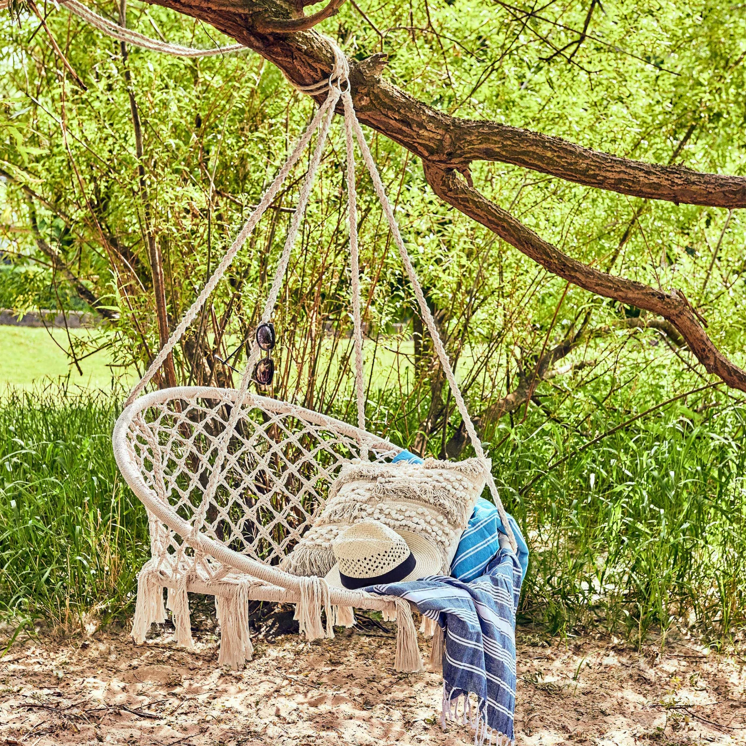 Hängesessel mit Fransen Ø100cm PARADISE NOW in Creme Hängesessel Mit Fransen Ø100cm PARADISE NOW In Creme -Butlers butlers hangesessel mit fransen o100cm paradise now in creme 1