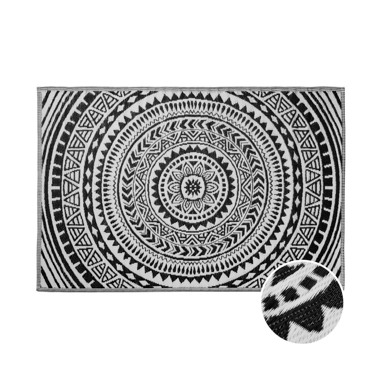 In- & Outdoor-Teppich Circles L 180 x B 118cm COLOUR CLASH in Schwarz-Weiß In- & Outdoor-Teppich Circles L 180 X B 118cm COLOUR CLASH In Schwarz-Weiß -Butlers butlers in and outdoor teppich circles l 180 x b 118cm colour clash in schwarz weiss