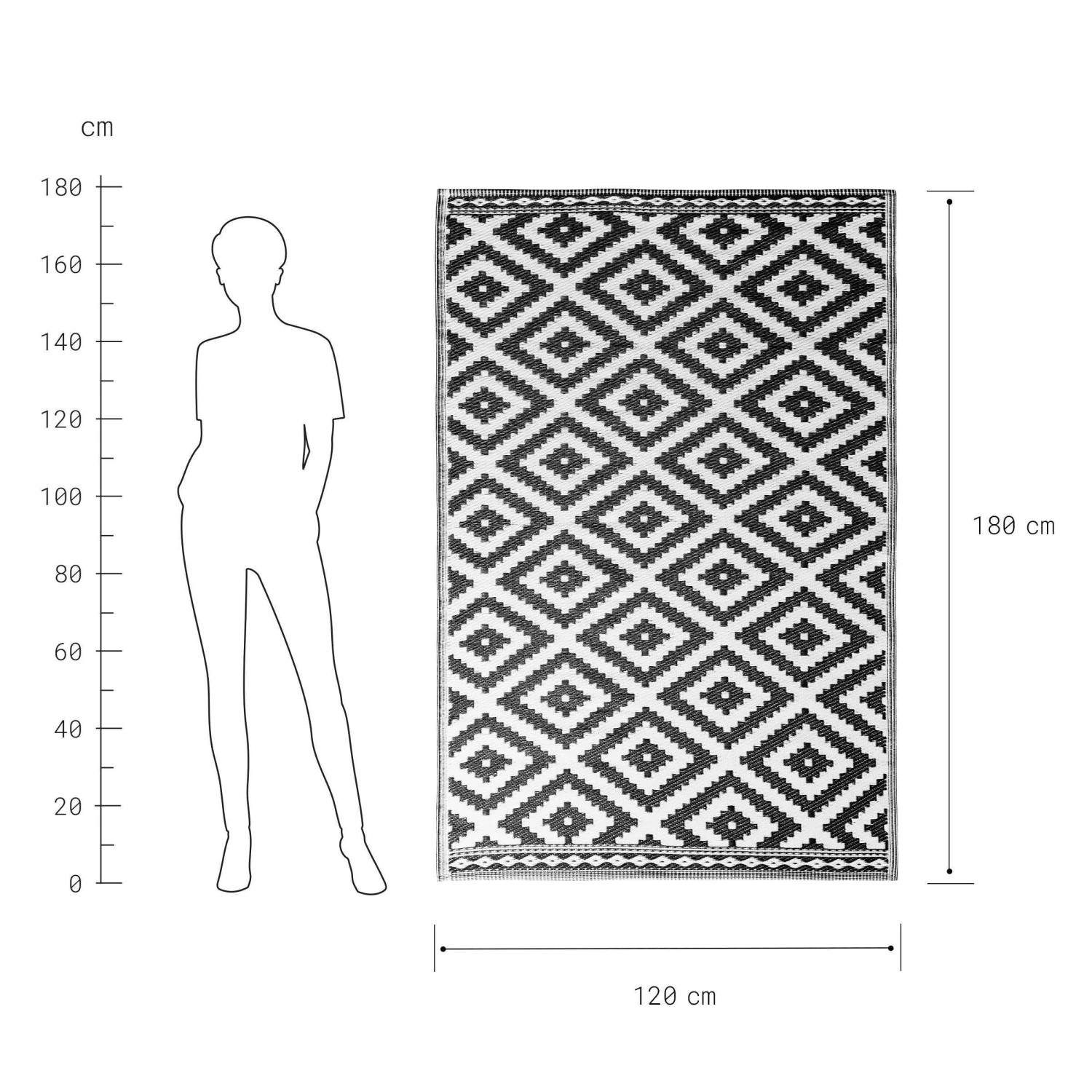 In- & Outdoor-Teppich Ethno Rauten L 180 x B 118cm COLOUR CLASH in Schwarz-Weiß In- & Outdoor-Teppich Ethno Rauten L 180 X B 118cm COLOUR CLASH In Schwarz-Weiß -Butlers butlers in and outdoor teppich ethno rauten l 180 x b 118cm colour clash in schwarz weiss 3