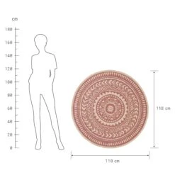 In- & Outdoor-Teppich Ø118cm COLOUR CLASH In Hellrot-Creme 4 In- & Outdoor-Teppich Ø118cm COLOUR CLASH In Hellrot-Creme -Butlers butlers in and outdoor teppich o118cm colour clash in hellrot creme 2