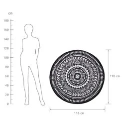 In- & Outdoor-Teppich Ø118cm COLOUR CLASH In Schwarz-Weiß 4 In- & Outdoor-Teppich Ø118cm COLOUR CLASH In Schwarz-Weiß -Butlers butlers in and outdoor teppich o118cm colour clash in schwarz weiss 2