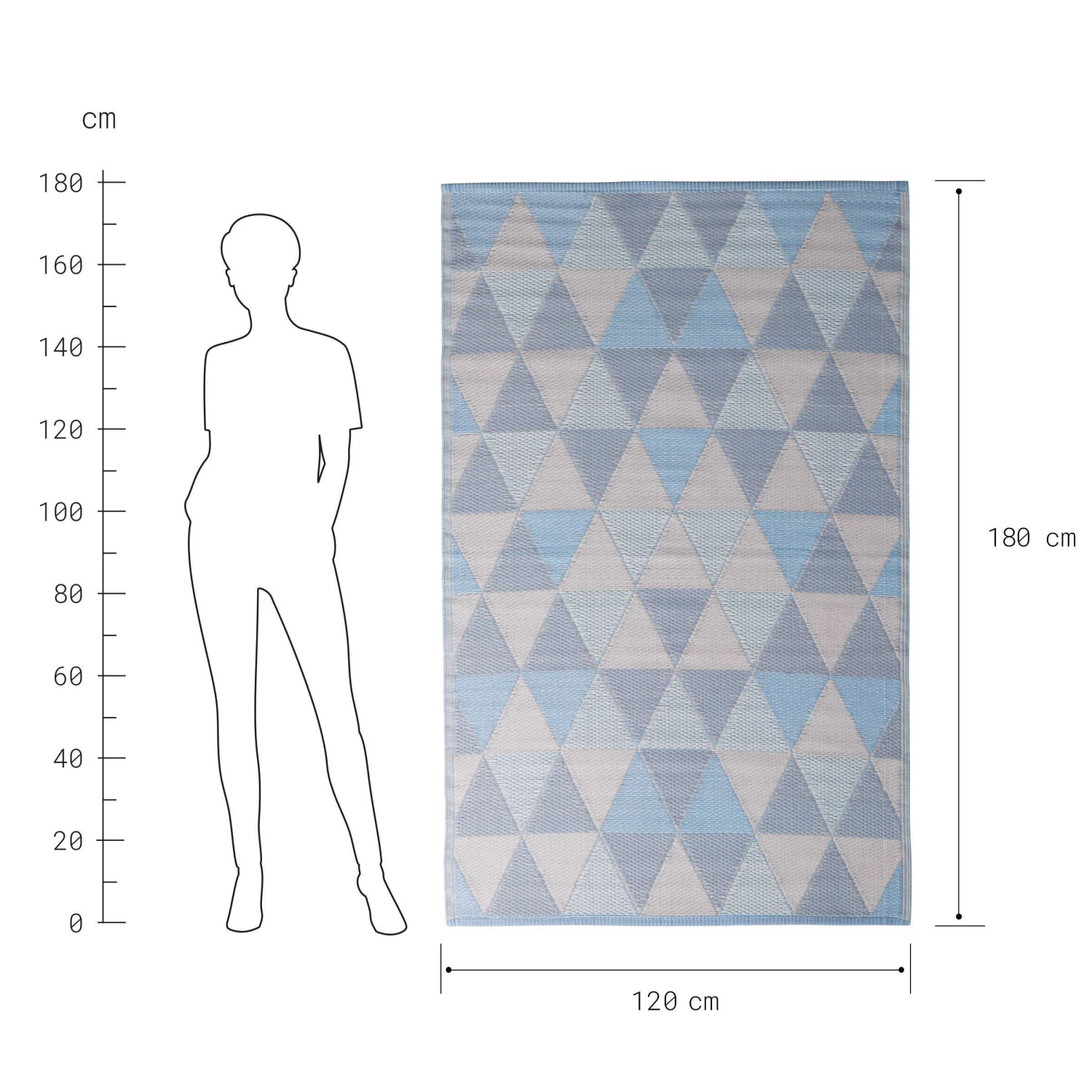 In- & Outdoorteppich Dreiecke L 180 x B 120cm COLOUR CLASH in Pastellblau In- & Outdoorteppich Dreiecke L 180 X B 120cm COLOUR CLASH In Pastellblau -Butlers butlers in and outdoorteppich dreiecke l 180 x b 120cm colour clash in pastellblau 2