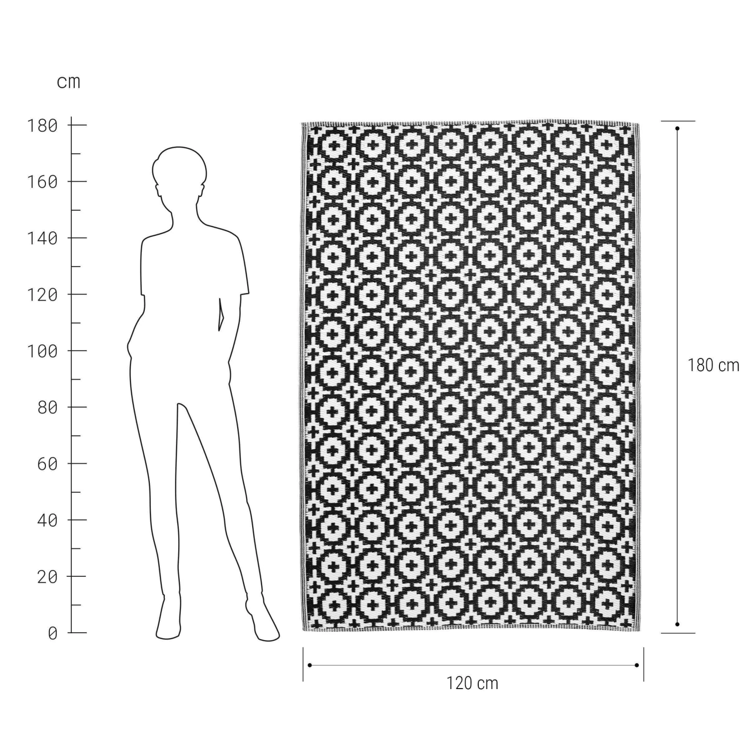 In- & Outdoorteppich Mosaik L 180 x B 120cm COLOUR CLASH in Schwarz In- & Outdoorteppich Mosaik L 180 X B 120cm COLOUR CLASH In Schwarz -Butlers butlers in and outdoorteppich mosaik l 180 x b 120cm colour clash in schwarz 2