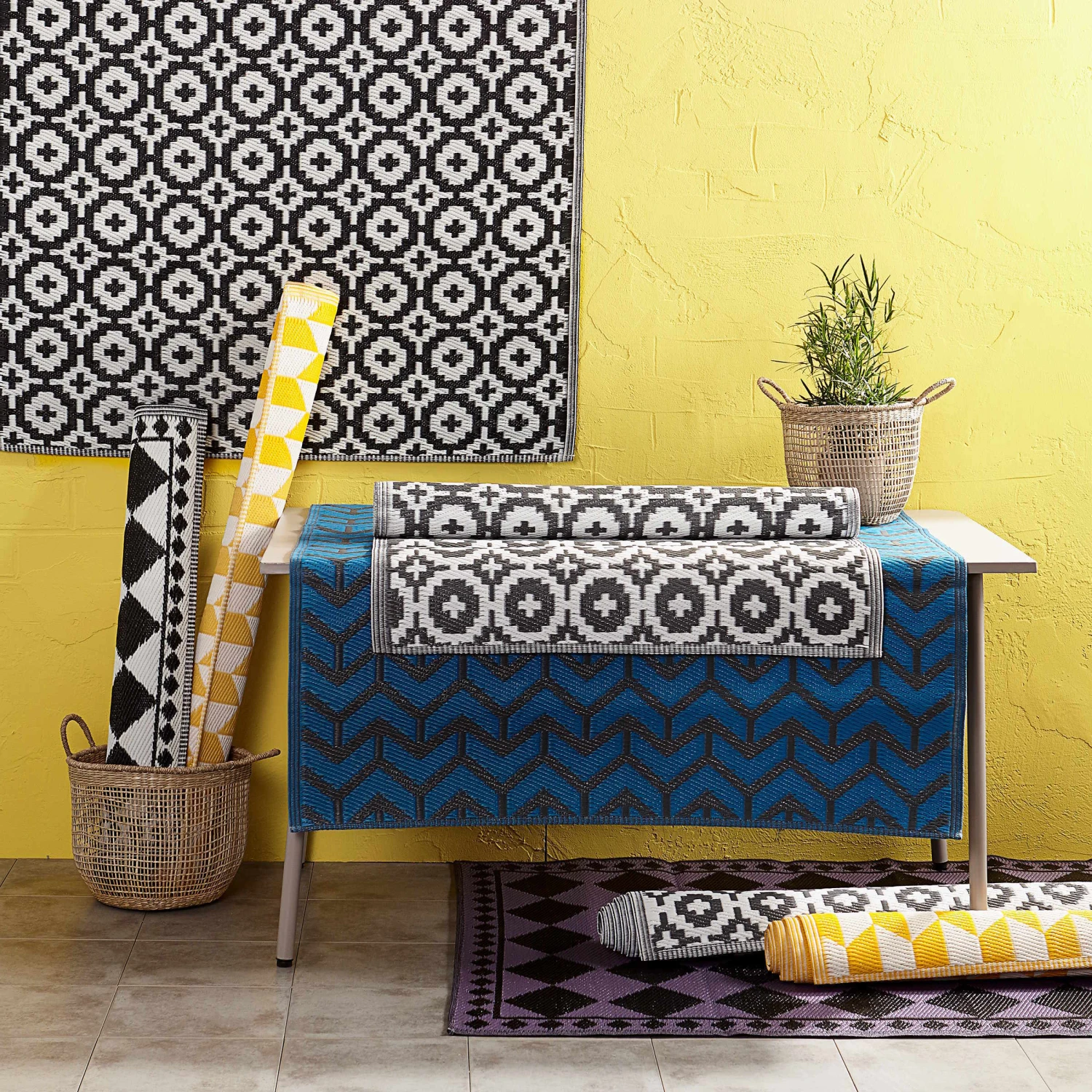 In- & Outdoorteppich Mosaik L 180 x B 120cm COLOUR CLASH in Schwarz In- & Outdoorteppich Mosaik L 180 X B 120cm COLOUR CLASH In Schwarz -Butlers butlers in and outdoorteppich mosaik l 180 x b 120cm colour clash in schwarz 5