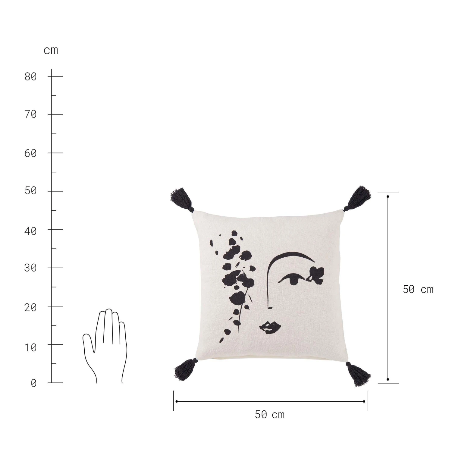 Kissen Line Art L 50 x B 50cm MUSE in Natur-Schwarz Kissen Line Art L 50 X B 50cm MUSE In Natur-Schwarz -Butlers butlers kissen line art l 50 x b 50cm muse in natur schwarz 3