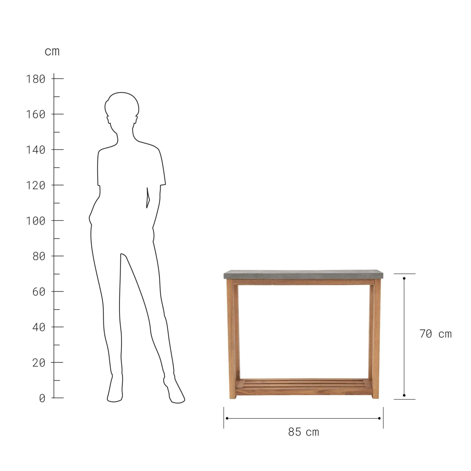 Konsole mit Zementplatte CONCRETE in Natur-Grau Konsole Mit Zementplatte CONCRETE In Natur-Grau -Butlers butlers konsole mit zementplatte concrete in natur grau 3