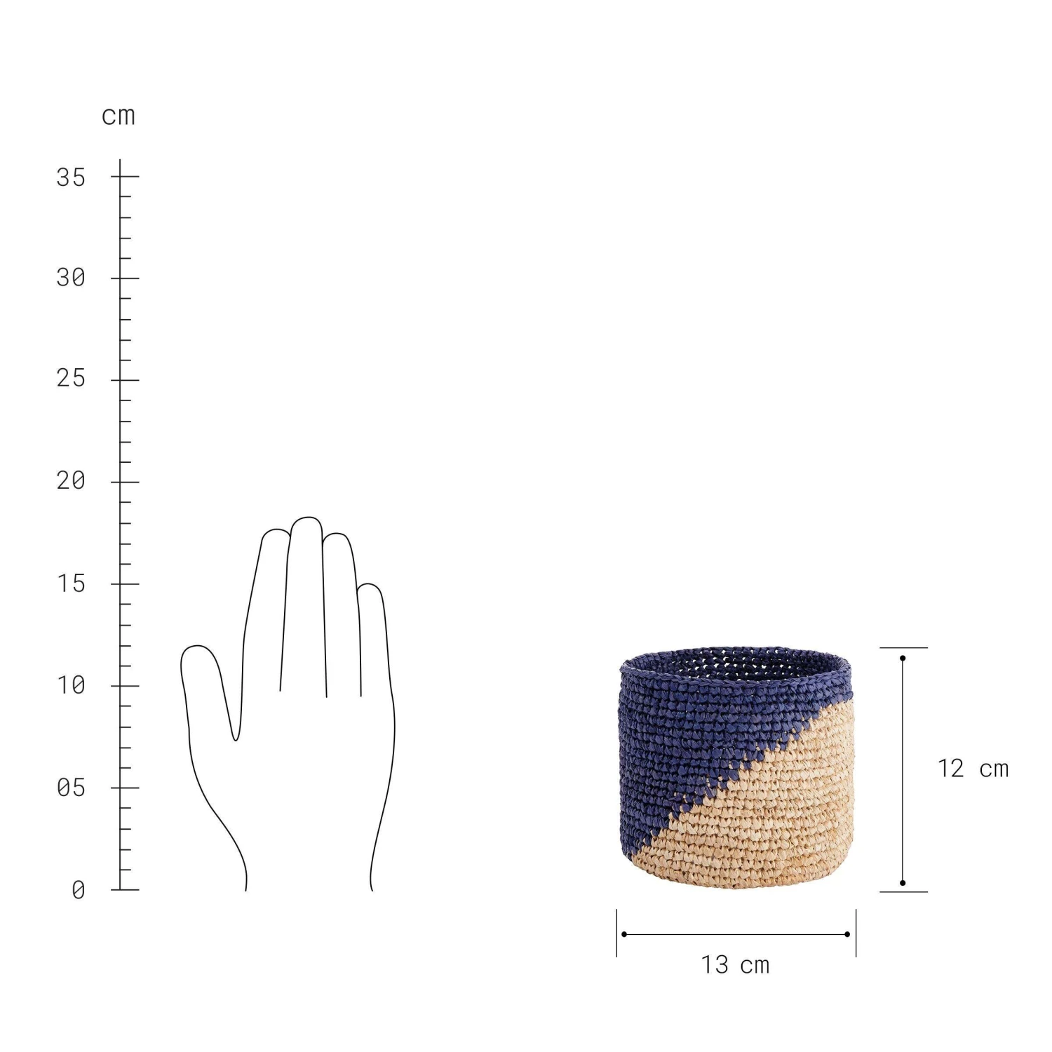 Korb handgefertigt aus Raffia Ø13cm ISALO in Natur-Blau Korb Handgefertigt Aus Raffia Ø13cm ISALO In Natur-Blau -Butlers butlers korb handgefertigt aus raffia o13cm isalo in natur blau 2