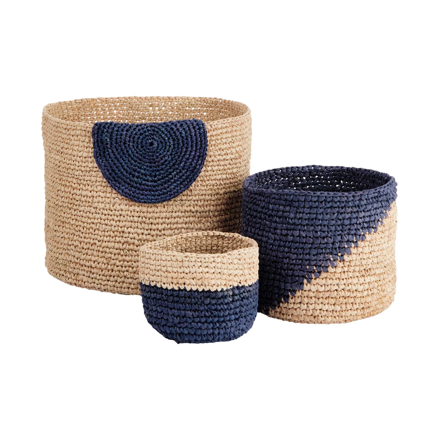 Korb handgefertigt aus Raffia Ø13cm ISALO in Natur-Blau Korb Handgefertigt Aus Raffia Ø13cm ISALO In Natur-Blau -Butlers butlers korb handgefertigt aus raffia o13cm isalo in natur blau 3