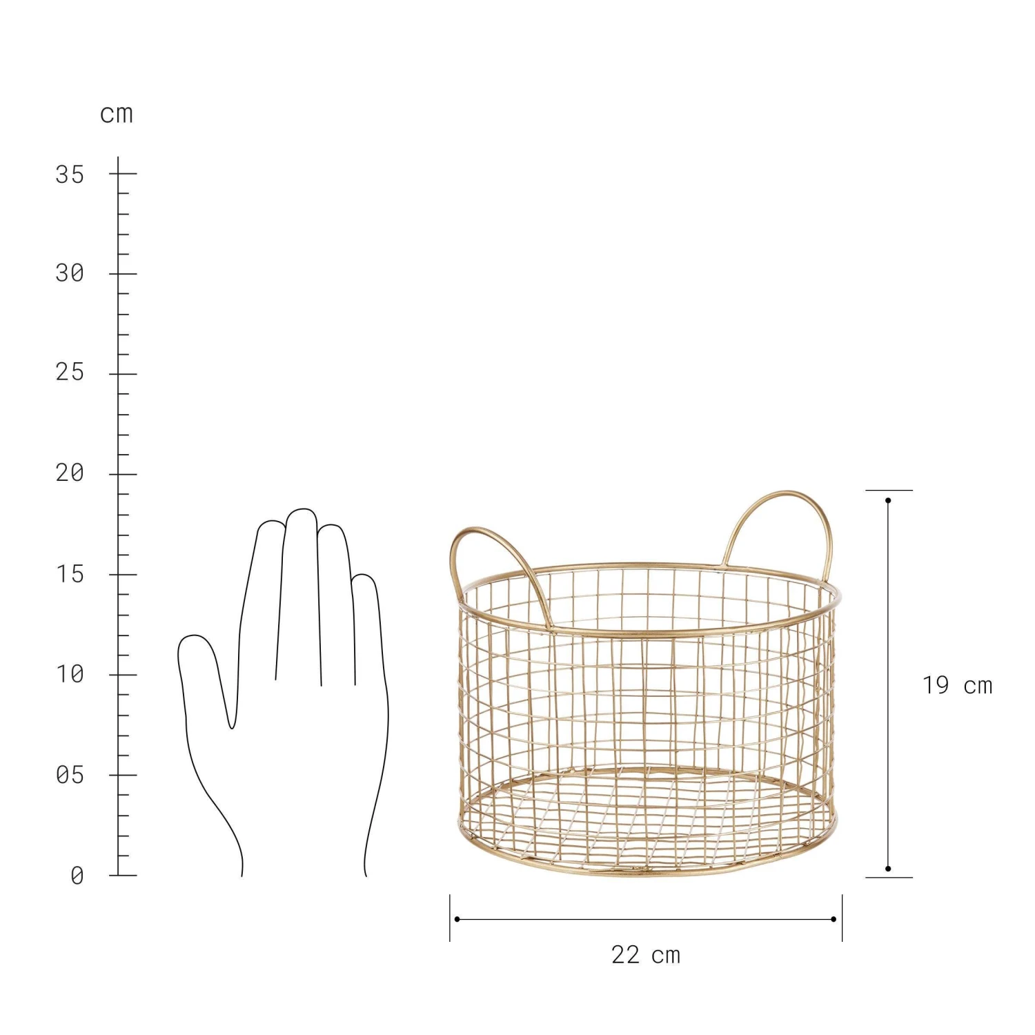 Korb rund Ø22cm HOOP in Gold Korb Rund Ø22cm HOOP In Gold -Butlers butlers korb rund o22cm hoop in gold 2