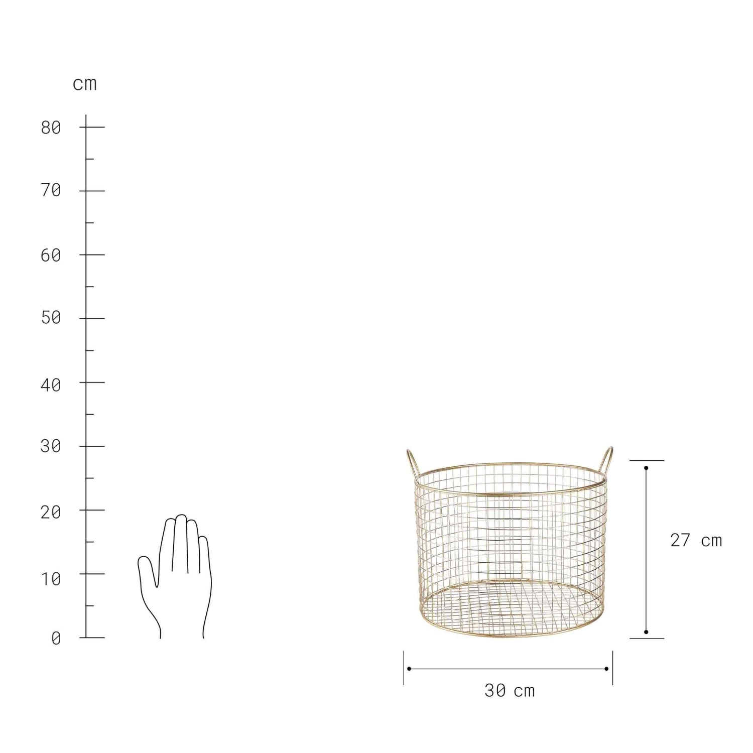 Korb rund Ø30cm HOOP in Gold Korb Rund Ø30cm HOOP In Gold -Butlers butlers korb rund o30cm hoop in gold 2