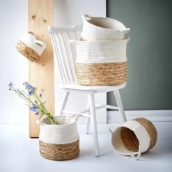 Korb Rund Ø35cm COTTON BRAID In Natur-Weiß 3 Korb Rund Ø35cm COTTON BRAID In Natur-Weiß -Butlers butlers korb rund o35cm cotton braid in natur weiss 1