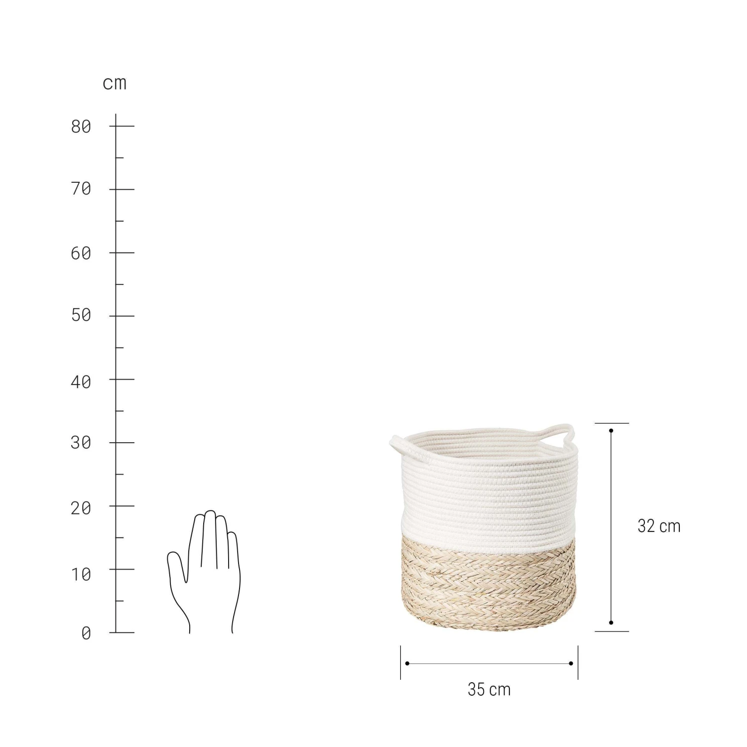 Korb rund Ø35cm COTTON BRAID in Natur-Weiß Korb Rund Ø35cm COTTON BRAID In Natur-Weiß -Butlers butlers korb rund o35cm cotton braid in natur weiss 2