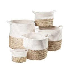 Korb Rund Ø35cm COTTON BRAID In Natur-Weiß 5 Korb Rund Ø35cm COTTON BRAID In Natur-Weiß -Butlers butlers korb rund o35cm cotton braid in natur weiss 3