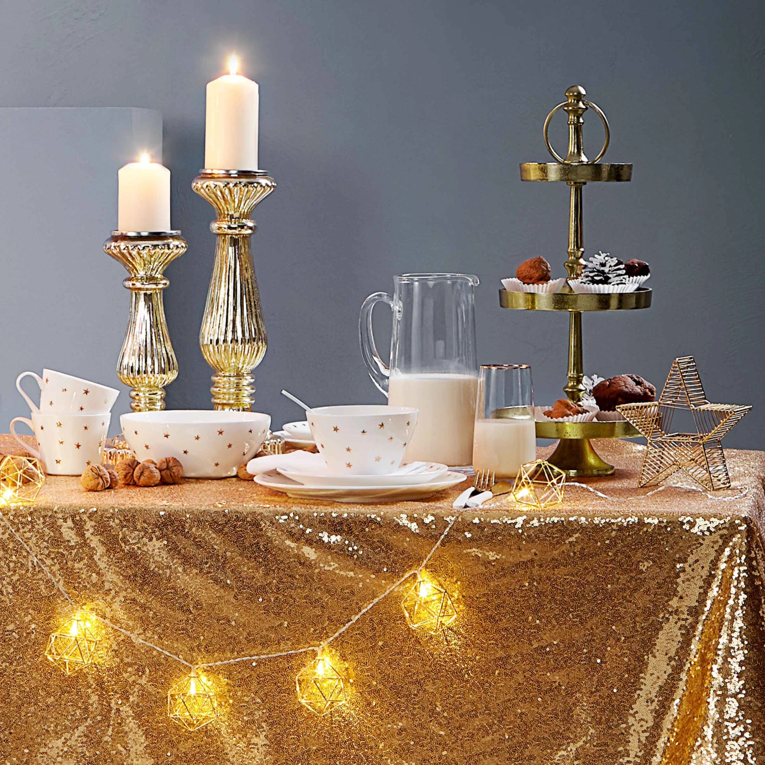 LED-Lichterkette Würfel 10 Lichter mit USB-Batteriefach GEOMETRICS in Gold LED-Lichterkette Würfel 10 Lichter Mit USB-Batteriefach GEOMETRICS In Gold -Butlers butlers led lichterkette wurfel 10 lichter mit usb batteriefach geometrics in gold 5