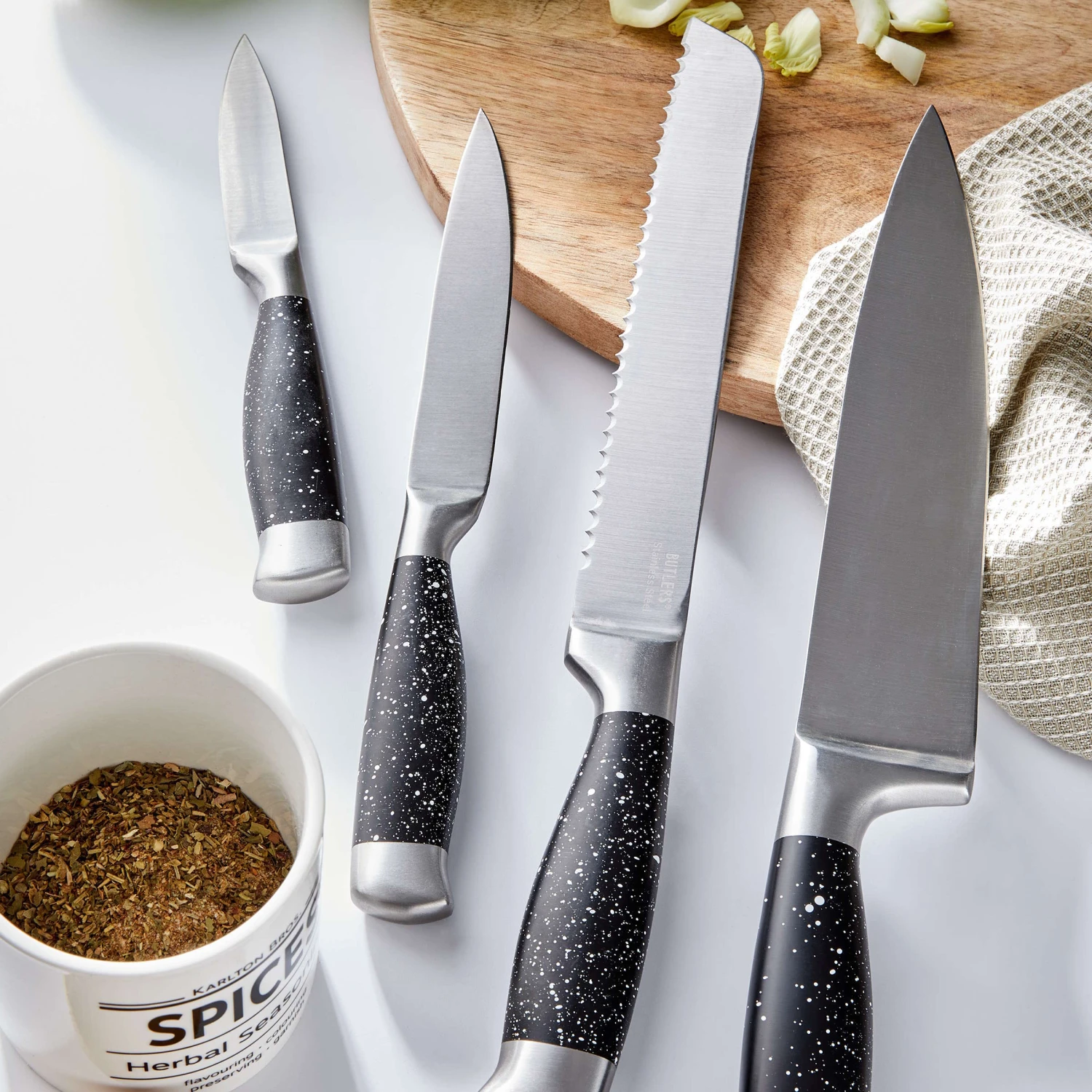 Messer-Set 4-tlg. BOLERO in Silber-Schwarz Messer-Set 4-tlg. BOLERO In Silber-Schwarz -Butlers butlers messer set 4 tlg bolero in silber schwarz 1