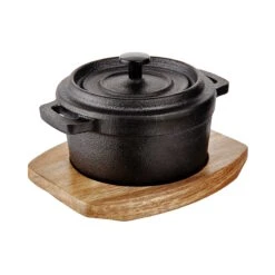 Mini-Serviertopf Mit Holzuntersetzer L 14 X B 11cm HOT IRON In Schwarz 5 Mini-Serviertopf Mit Holzuntersetzer L 14 X B 11cm HOT IRON In Schwarz -Butlers butlers mini serviertopf mit holzuntersetzer l 14 x b 11cm hot iron in schwarz 3