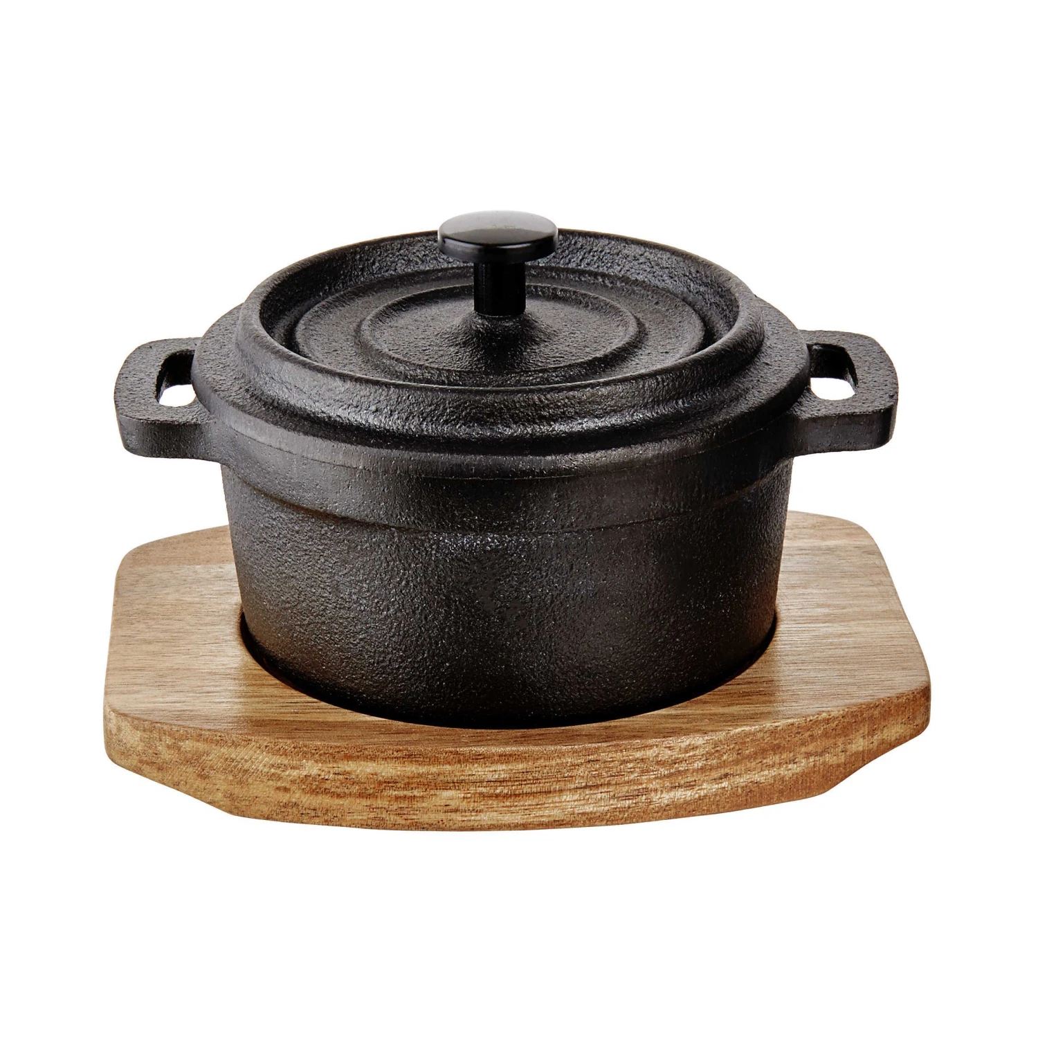 Mini-Serviertopf mit Holzuntersetzer L 14 x B 11cm HOT IRON in Schwarz Mini-Serviertopf Mit Holzuntersetzer L 14 X B 11cm HOT IRON In Schwarz -Butlers butlers mini serviertopf mit holzuntersetzer l 14 x b 11cm hot iron in schwarz