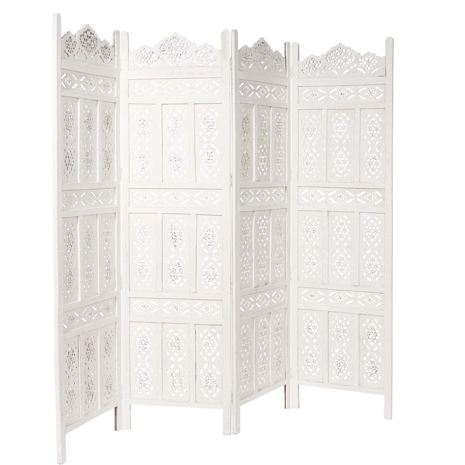 Paravent, geschnitzt B 180 x H 176cm ESTELLA in Weiß Paravent, Geschnitzt B 180 X H 176cm ESTELLA In Weiß -Butlers butlers paravent geschnitzt b 180 x h 176cm estella in weiss
