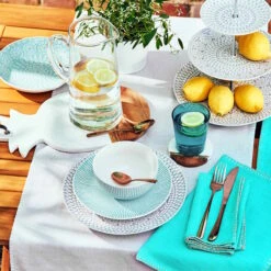 Serviette L 42 X B 42cm FINCA In Türkis 5 Serviette L 42 X B 42cm FINCA In Türkis -Butlers butlers serviette l 42 x b 42cm finca in turkis 3