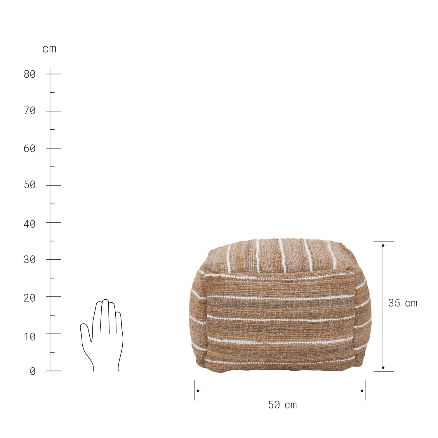 Sitzpouf B 50 x H 35cm ALL NATURE in Natur Sitzpouf B 50 X H 35cm ALL NATURE In Natur -Butlers butlers sitzpouf b 50 x h 35cm all nature in natur 3