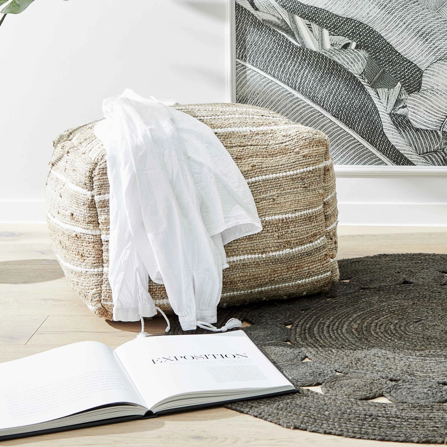 Sitzpouf B 50 x H 35cm ALL NATURE in Natur Sitzpouf B 50 X H 35cm ALL NATURE In Natur -Butlers butlers sitzpouf b 50 x h 35cm all nature in natur 6