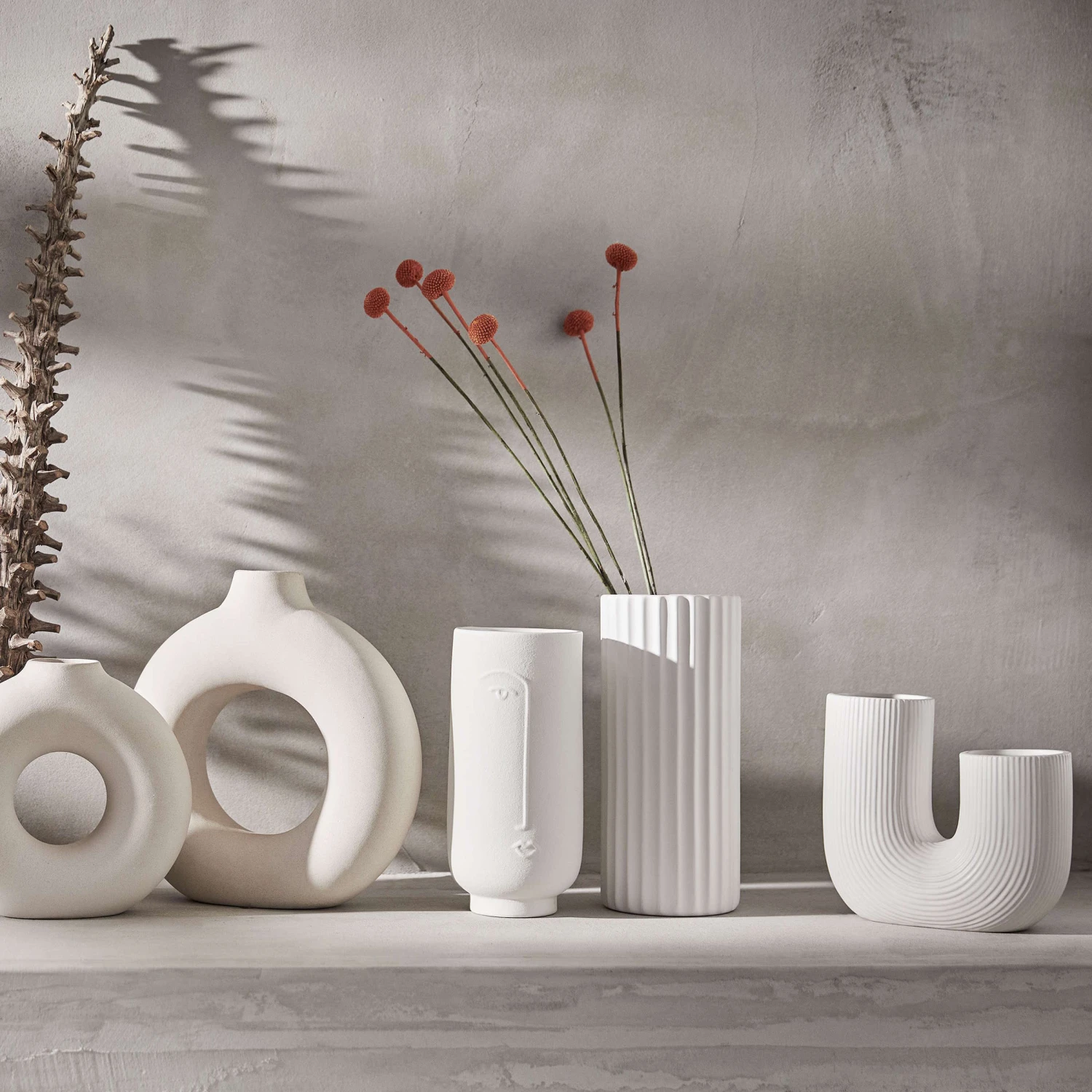 Vase Höhe 29cm LINE ART in Weiß Vase Höhe 29cm LINE ART In Weiß -Butlers butlers vase hohe 29cm line art in weiss 1