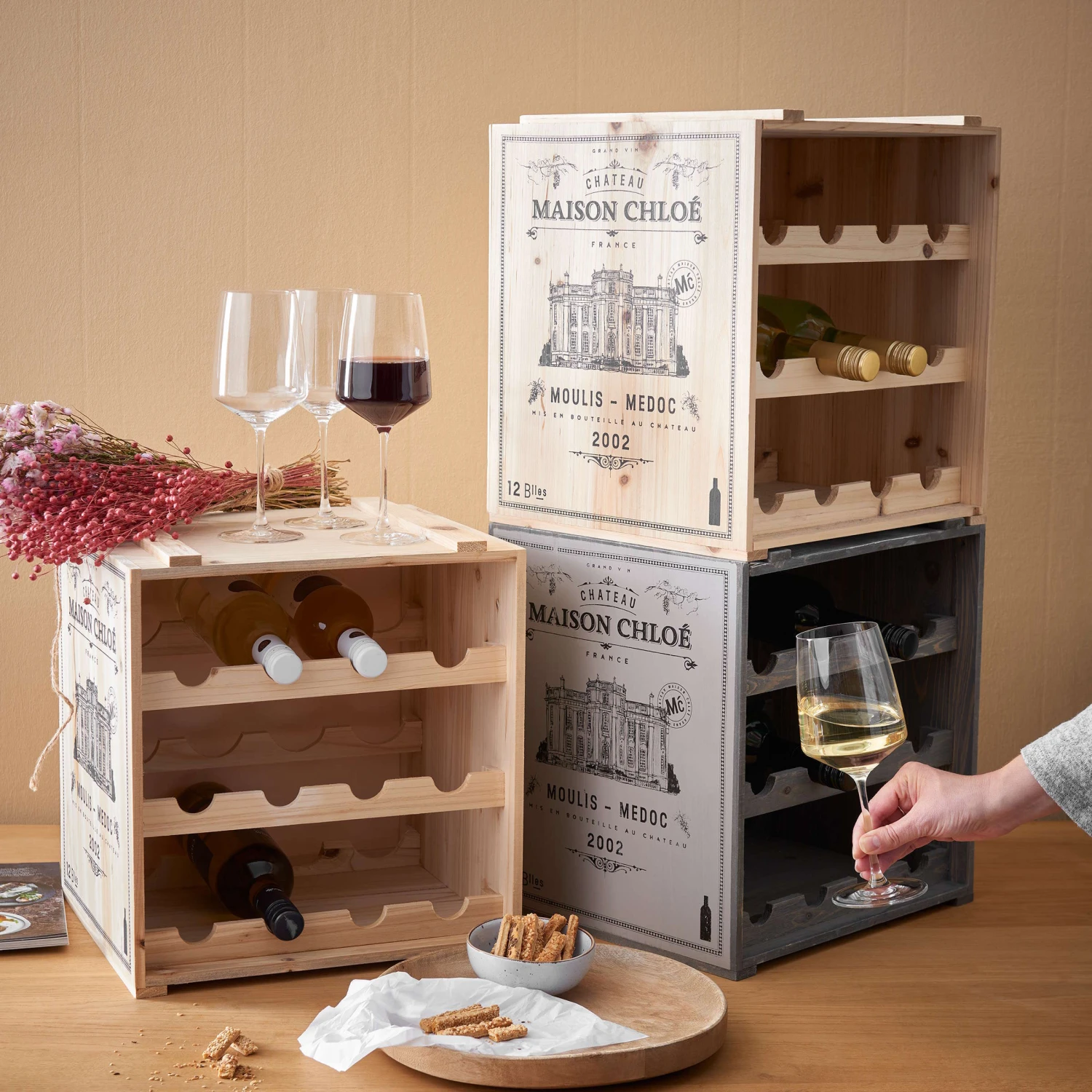 Weinregal VINOTHEK in Natur Weinregal VINOTHEK In Natur -Butlers butlers weinregal vinothek in natur 1